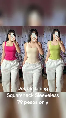 trendy tops at swak ngayon  summer season?we got you! #summeroutfit #sleeveless #squarenecktop #trendy #doubleliningtop #fulllength 