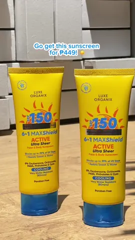 Get your SPF 150 PA+++ with Luxe Organix 6 in 1 MAXShield Active Ultra Sheer Face and Body Sunscreen ☀️ 🏖️ #LuxeOrganixPH #fyp 