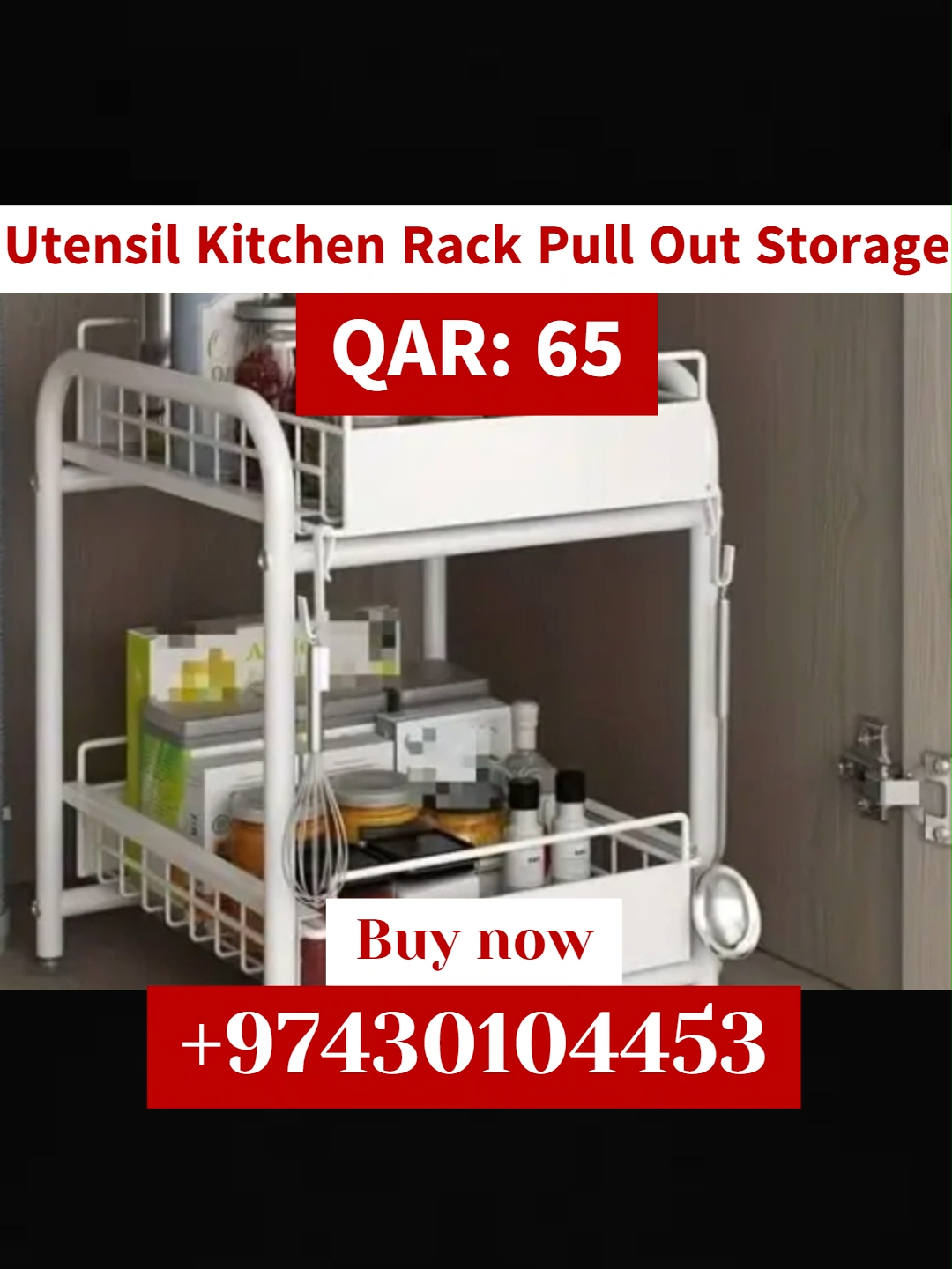 Buy Pull Out Kitchen Storage Rack : @yaqeen.trading Qatar QAR: 65 Simplify your kitchen routine with our convenient pull-out utensil rack Buy now at: https://wa.link/mavlmy DM on WhatsApp:  +97430104453 اشتري رف تخزين المطبخ القابل للسحب : yaqeentrading قطر ريال قطري: 65 قم بتبسيط روتين مطبخك من خلال رف الأدوات المريح القابل للسحب رسالة مباشرة على الواتساب: +97430104453 #kitchenorganization #spacesaver  #kitchenstorage #organizationgoals #homeorganization #kitchenupgrade #storagesolution #homeimprovement #smartstorage #onlineshopping #qatar #doha #yaqeentrading