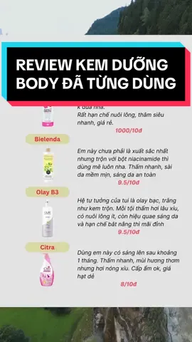 Review Top các kem dưỡng thể mà mình đã từng dùng😉 Các nàng tham khảo nhé! #kemduongbody #reviewskincare #skincaretip #beautytips #olay #alphaarbutin #bielenda #citra #kembody #trend 