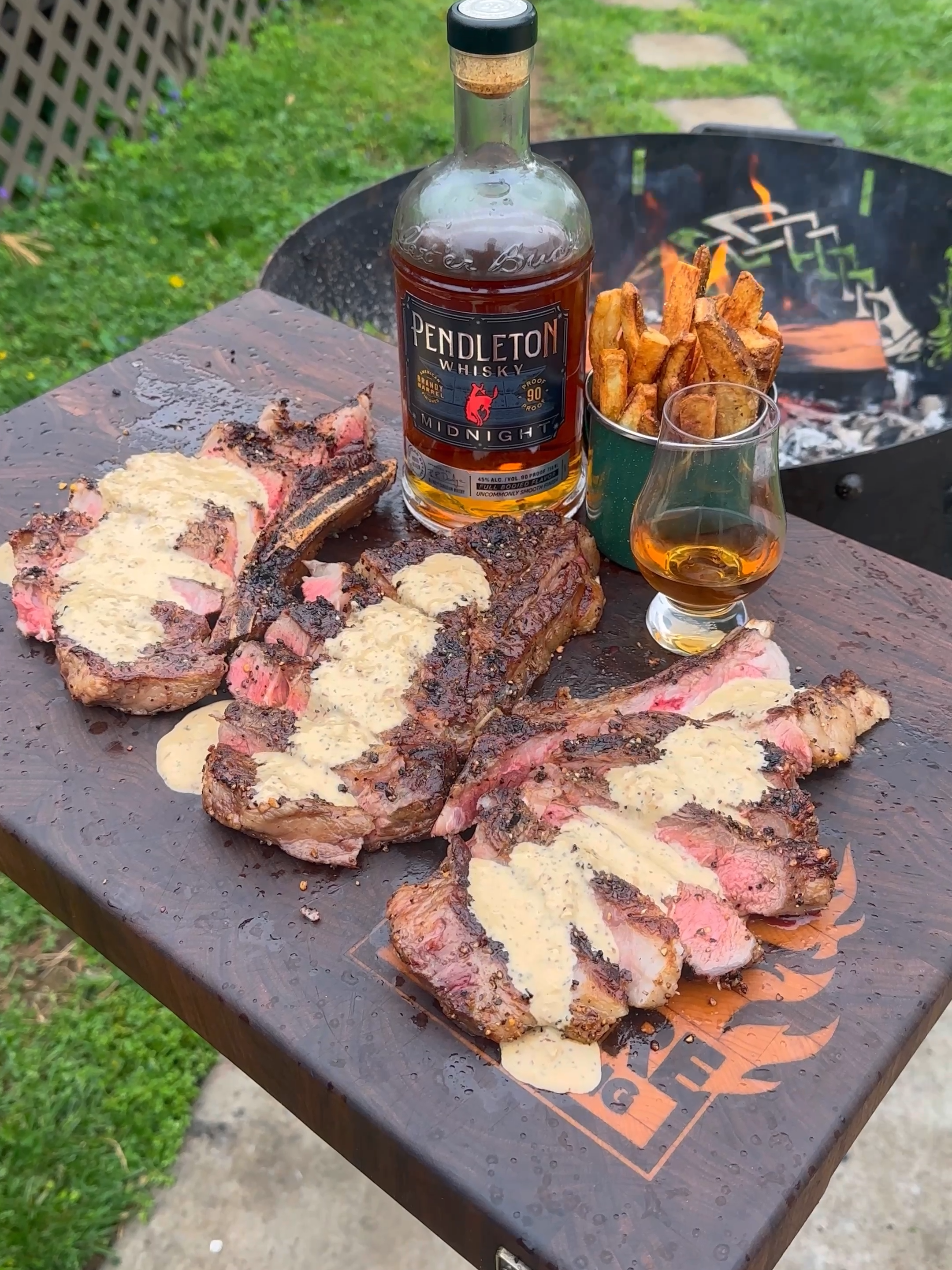 Steak with Peppercorn Cream Sauce with Pendleton Whisky #ad