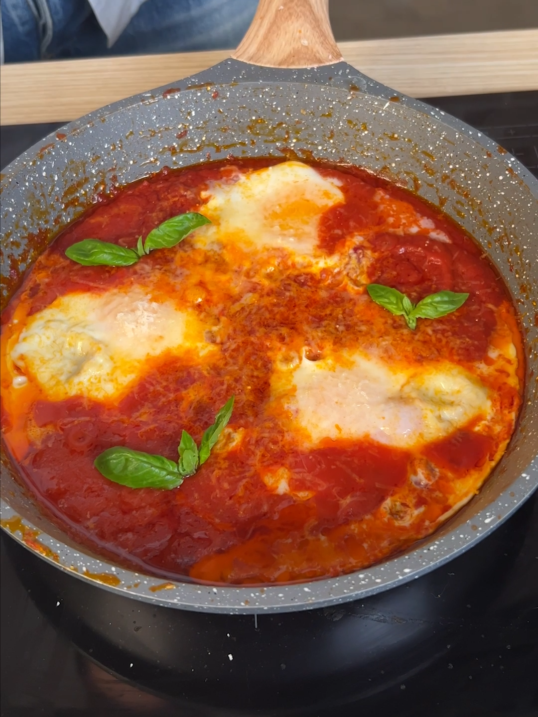 Only #eggs and #tomato sauce for an easy and fast dinner? Our Elpidio will show you how to make mouthwatering eggs in purgatory 🤤❤️ 👉INGREDIENTS 3 eggs 300g tomato passata 1 garlic clove 40g parmigiano cheese fresh basil to taste olive oil to taste salt to taste Italian rustic bread 2-3 (slices) 👉METHOD 1. Olive oil in the pan (of course). 2. Sautè onion and garlic til golden. 3. Add the tomato passata, and salt and let it simmer for about 10 min. 4. Plunge the eggs into the sauce and cover the pan for 5 to 6 min. 5. Then add Parmigiano and basil and cover again the pan for another 2 min. 6. Once the eggs are cooked garnish them with some more fresh basil.  Serve it with hard-crust bread and get ready to fall in love 😍 #cookistwow #cookistrecipe #recipes #easy #quick #fun #delicious #cooking #baking #tasty #homemade #foodie #foodlover #foodblog #yummy #foodtok