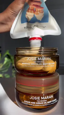 I been hearing good things about Josie Maran so I couldn’t wait to open this package 🤭 I’m obsessed with this vanilla body butter already but will definitely be trying the scrub in my next night routine vlog and let ya’ll know how I like it Thankss @Josie Maran ❤️  #prunboxing #unboxing #pr #josiemaran #josiemaranpartner #contentcreator #skincare #bodycare #skincareroutine #asmr #fyp #routine #aesthetic #haul #minivlog #shopping 