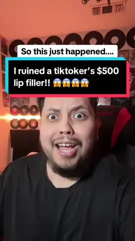 I ruined a tiktoker’s $500 lip filler 😱 #thisjusthappened #shocked #icantbelieveit #fypツ #trending #lipfiller 