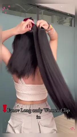 Fanov Long curly Women Clip in  #wig#girls #hair #belle #hairstyle #hairtok #fyp #goodthing #beautiful #beauty #philippines #fashion #makeup #silk #shopping #wow #tiktok #wiglong  #trending #trend#up#viral #tiktokshopcrossborder_seasales 
