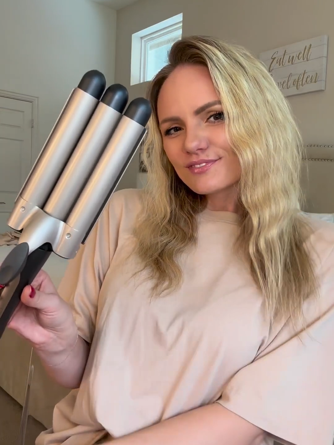 Sun is out, beach hair is in. Create easy, breezy, beachy waves with the Triple Barrel Waver. Find @Kohls  Shop Here - https://www.kohls.com/product/prd-5656767/conair-infinitpro-triple-barrel-waver.jsp?skuid=64213156 @elena_ft_usa #beachwaver #mermaidwaves #triplebarrelwaver #beachvibes #conair #beachwaves