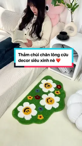 Thảm chùi chân lông cừu decor siêu xinh ❤️#congtrangbedding 