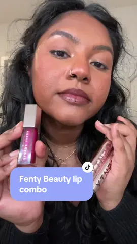 @Fenty Beauty love  Using riri and breadwinner in the icon velvet liquid lips and topping with fuchsia flex 💕💋lip combo brown skin friendly #fentybeauty #fuchsiaflex 