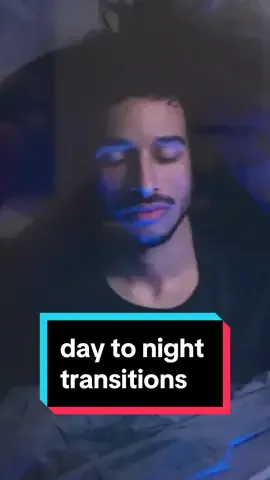 #daytonight #lighting #transition shots from sleeping to awake are always so sick 🌙 🌗 ☀️ glad i finallyy got to act in one #filmtok #actting #lightingdesign #filmmakersoftiktok #indiefilm #beforevsafter 
