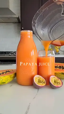 Papaya and passion fruit make a match made in heaven. Follow @splashofgoodness for more healthy recipes.  The sweet, buttery papaya pairs perfectly with the tangy, tropical passion fruit, creating a flavor explosion that will transport you to a sun-kissed paradise. 🥭2 papayas seeds removed ( make sure your papaya is more on the harder side to touch than overripe 🫐3 passion fruit  💚Made in Nama J2 juicer with the addition of the larger hopper perfect for batch juicing. The link to the juicer and the accessories is in my bio with discount code EVA10 to save 10% off. Click @splashofgoodness to go to my bio. Not only does this juice taste amazing, but it also works wonders for your digestive system. Papaya is rich in enzymes like papain, which aids in breaking down tough protein fibers. Say goodbye to bloating and hello to a happy, healthy gut! Passion fruit is loaded with polyphenols and antioxidants that can help reduce the risk of heart disease. These compounds work to lower blood pressure and keep your cardiovascular system in tip-top shape. Cheers to Health! Love  Eva❤️ #papaya #juicing #juicerecipes #namaj2 #passionfruit 