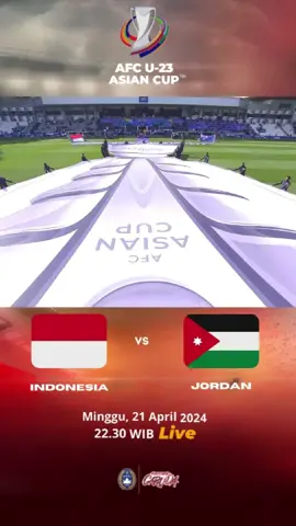 AFC U23 Asian Cup Hari ini!!! Indonesia vs Jordan Minggu, 21 April 2024 Pukul 22.00 WIB Live RCTI #fyp #indonesia #timnasindonesia #timnasday #jadwaltimnasindonesia #kabartimnas #timnasindonesia🇮🇩 #tiktokforyou #timnasu23 #afcu23asiancup2024