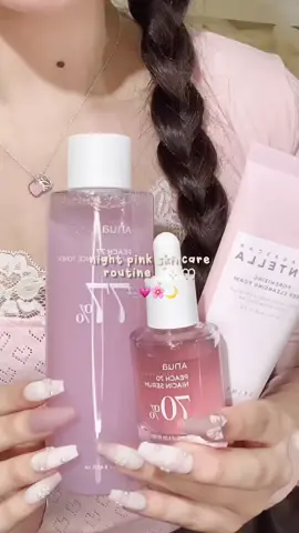 do my night pink skincare routine with me 🫧💗🌸  all of these products are available at yesstyle! use my rewards code MYDELICATE10 for a surprise 💗 #koreanskincare #skincare #skincareroutine #pink #asmr #gurwm 