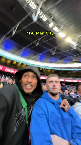POV: an Arsenal fan wearing a City shirt in the Chelsea end 💀 The Beautiful Game… #lifeofkofi #football #mancity #chelsea #facup 