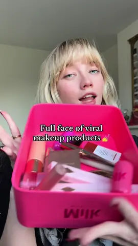 Trying Full face of viral makeup products 🕺💅 #makeup #viralproducts 