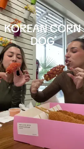 Probando los korean corn dogs y WOW #koreancorndog #koreanfood 