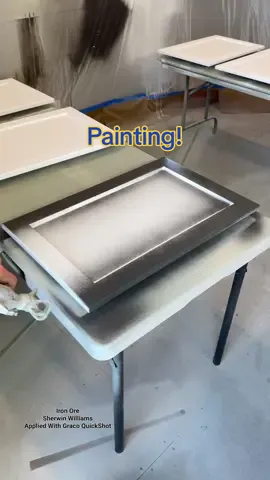 Cabinets Are Being Painted - Iron Ore For The Office & Escape Gray In The Kitchen #remodel #renovation #kitchen #tutorial #DIY #painting #painter #graco 