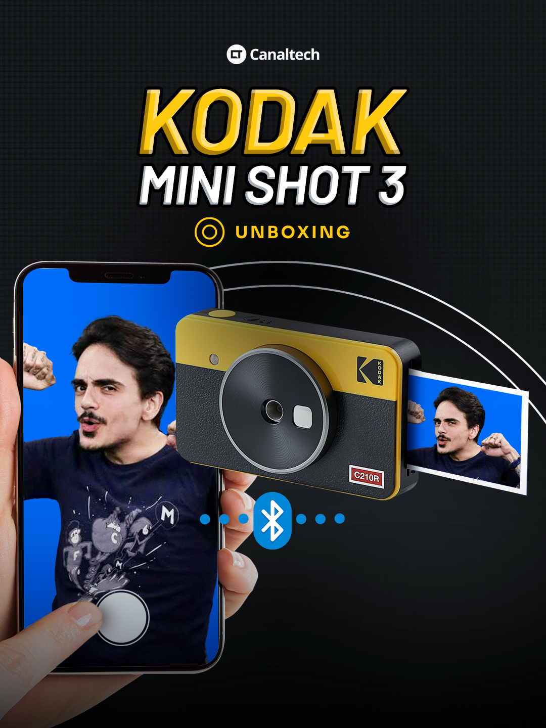 A nova #câmera da #Kodak, a #MiniShot3, chegou aqui no Canaltech e agora você confere o #unboxing dela. Se liga! #KodakMiniShot3