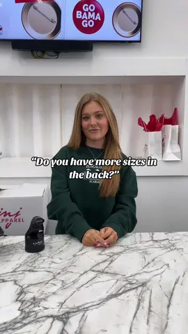 PSA: If you can't find your size, don't hesitate to ask! We have more in the back  #jnj #jnjapparel #customapparel #alabama #universityofalabama #bama #tuscaloosa #rolltide #bamabound #SmallBusiness #shoplocal 