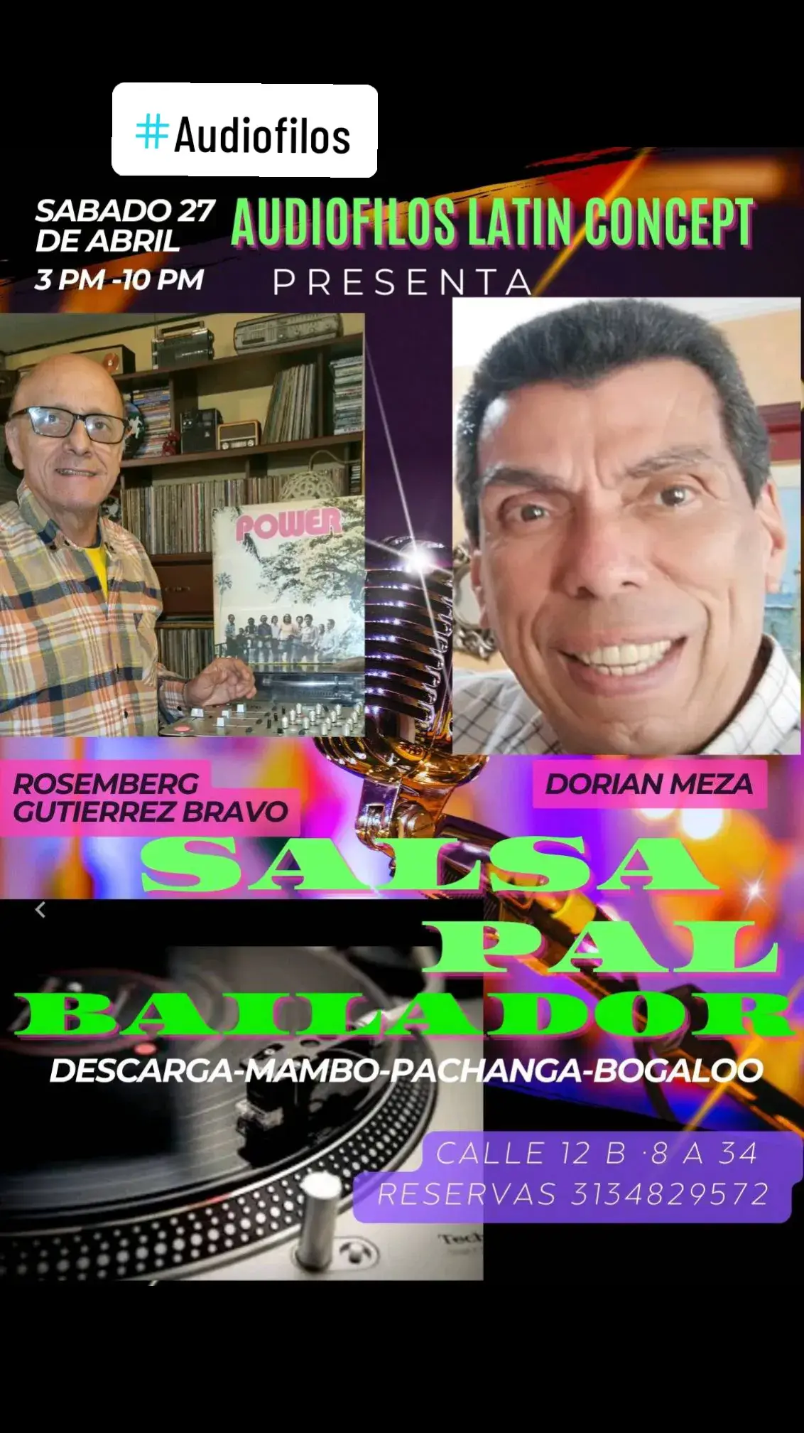 La cita es este 27 de Abril en Salsa Pal Bailador en Audiofilos Latín Concept donde nuestros coleccionistas invitados nos pondrán a rumbear y a gozar.#musicadesdeelvinilo Calle 12 b 8 a 34 Pasaje Banco del Comercio  Reservas 3134829572