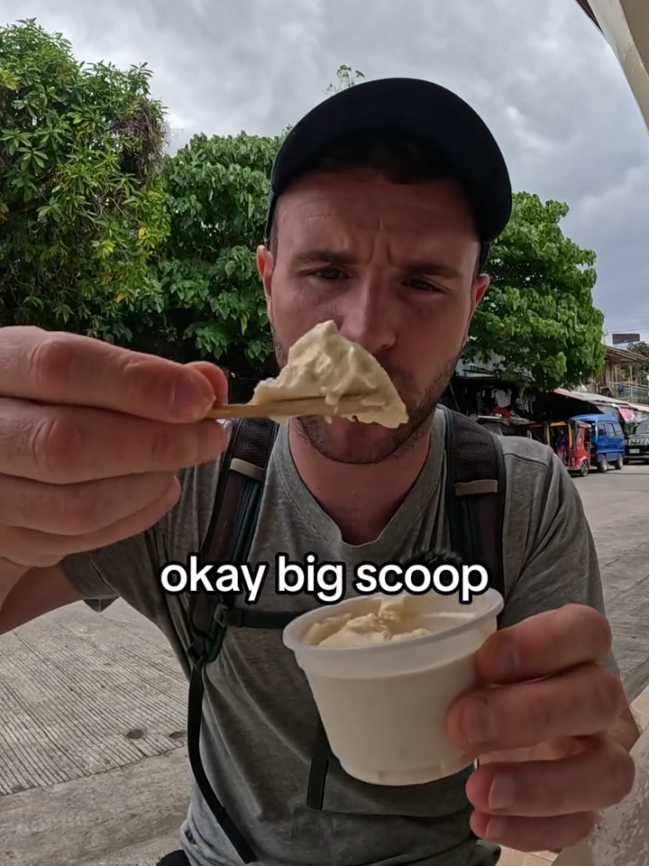 $0.70 durian ice cream in Philippines 🇵🇭  #hughabroad #streetfood #travel