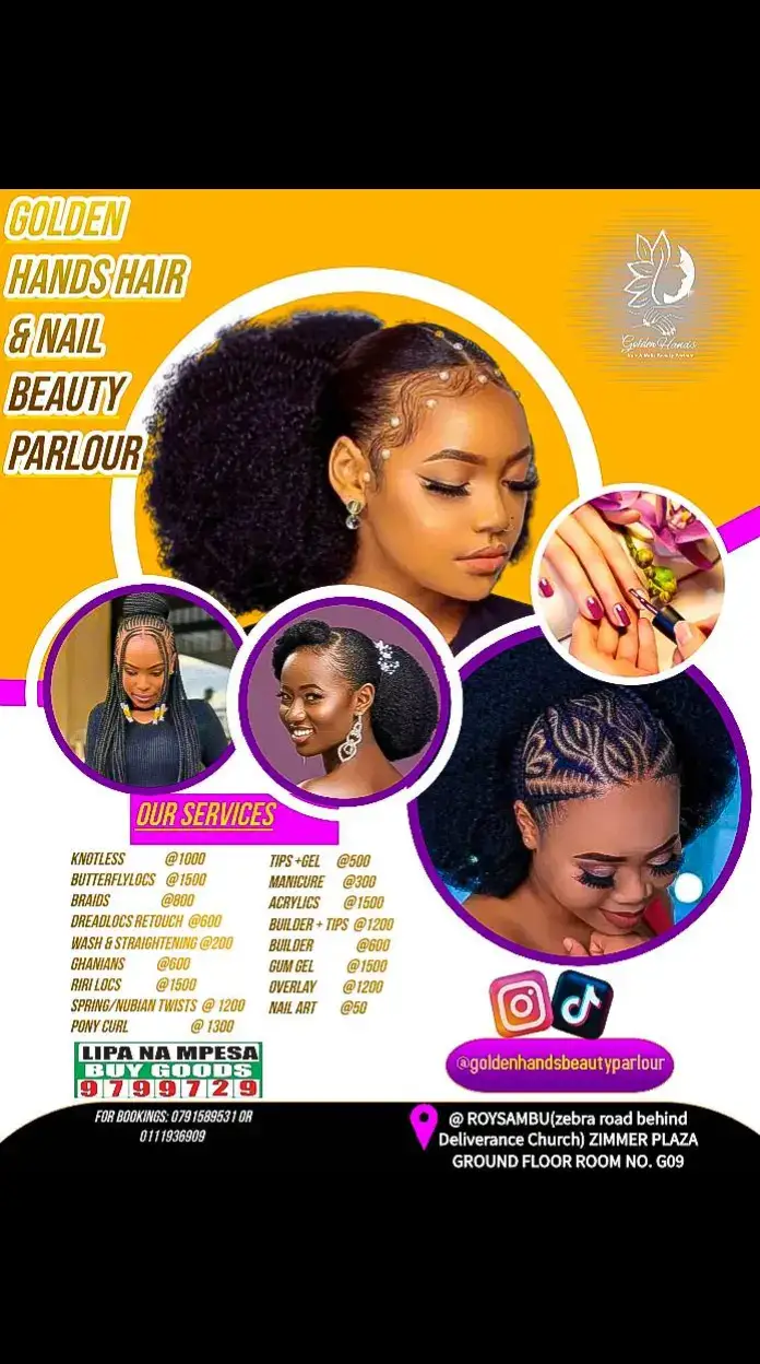 All our services are Affordable😚🧡 BOOK YOUR SESSION WITH US TODAY✔🙏🏻 . . . #fyp #tiktokkenya #foryourpage #trending #kiddoh_arts #goldenhandsbeautyparlour #beuaty #God @🌟kiddoh_arts❤️🔥 @mitzy shii  @𝑻𝑯𝑨𝑻🦁𝑲𝑰𝑵𝑮 