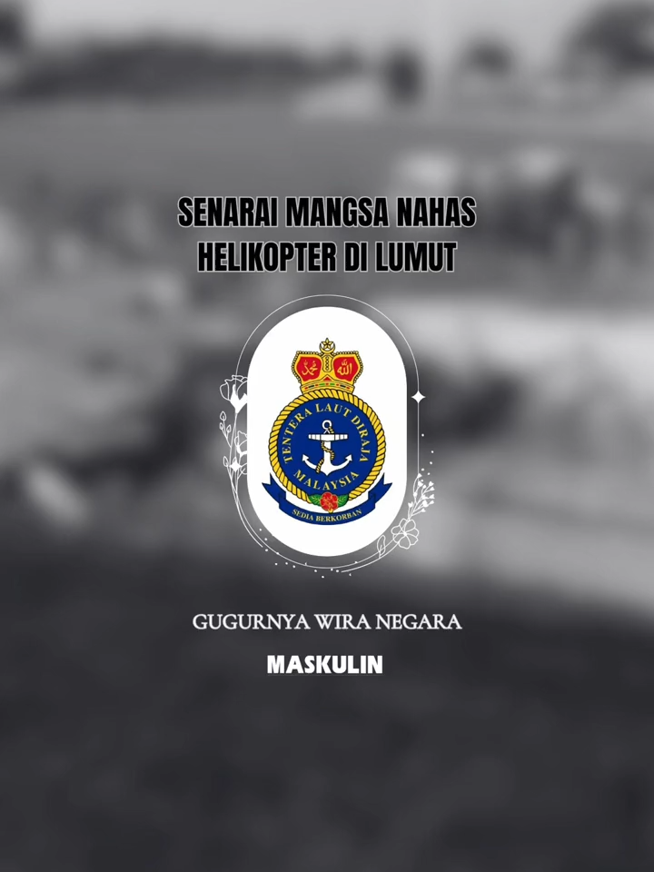 Salam takziah kepada seluruh keluarga mangsa nahas helikopter di Lumut. Satu kehilangan besar kepada negara. Seramai 7 kru, 3 daripadanya merupakan srikandi TLDM dan 3 penumpang kesemuanya terkorban. Al-Fatihah. #maskulin #tldm #lumut #helikopter