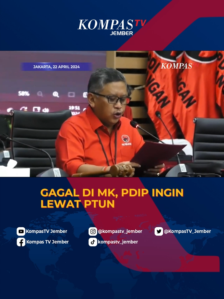 PDIP Hormati Putusan MK, Hasto: Langkah Selanjutnya Lewat PTUN #kompastv #kompastvjember #salingjaga #pdip #mahkamahkonstitusi #ptun #fyp #fypシ