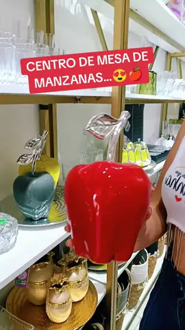 HERMOSO CENTRO DE MESA DE MANZANAS DE CERÁMICA GRUESA 😍🍎✨ #centrodemesa #manzana #ceramica #ventaspormayorymenor #importaciones 