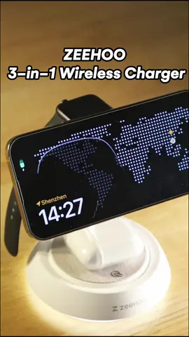 This 3-in-1 charger is truly amazing!#Zeehoo #3in1wirelesschargingstation #Wireless 
