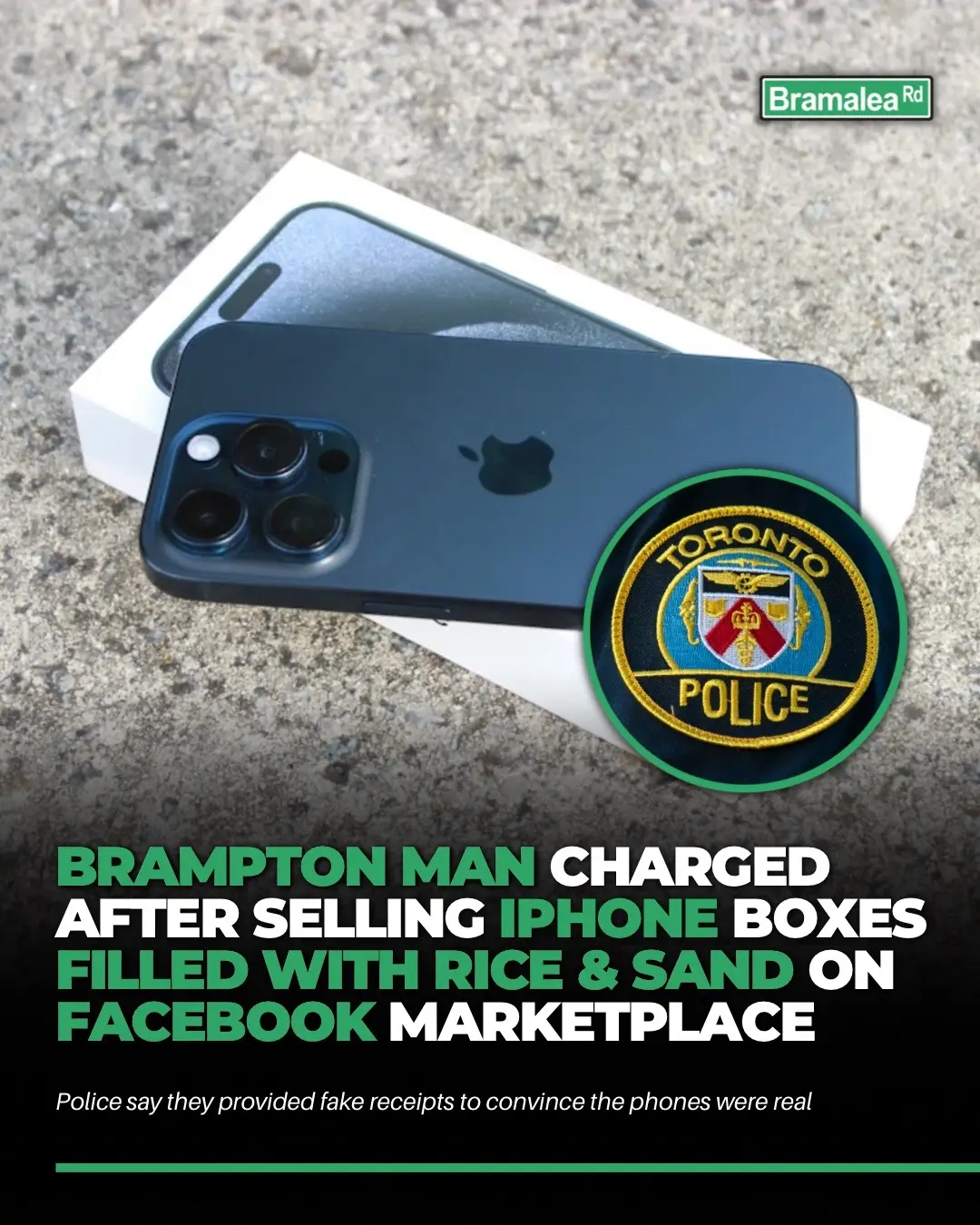 Toronto Police say a Brampton man is facing charges in a fr*ud investigation after allegedly selling fake iPhones on Facebook Marketplace over a three year period 📵🚨 According to police, the suspect sold fake phones that resembled iPhones, and provided boxes that contained rice or sand ‼️ Investigators say they also provided fake receipts to convince victims that phones were authentic 📲🅱️🛣️ #News #CanadaNews #Canada #CanadianTikTok #Canadian #Ontario #Brampton #Toronto #TorontoTikTok #TorontoTok #TorontoLife #ForYouPage #Fyp 