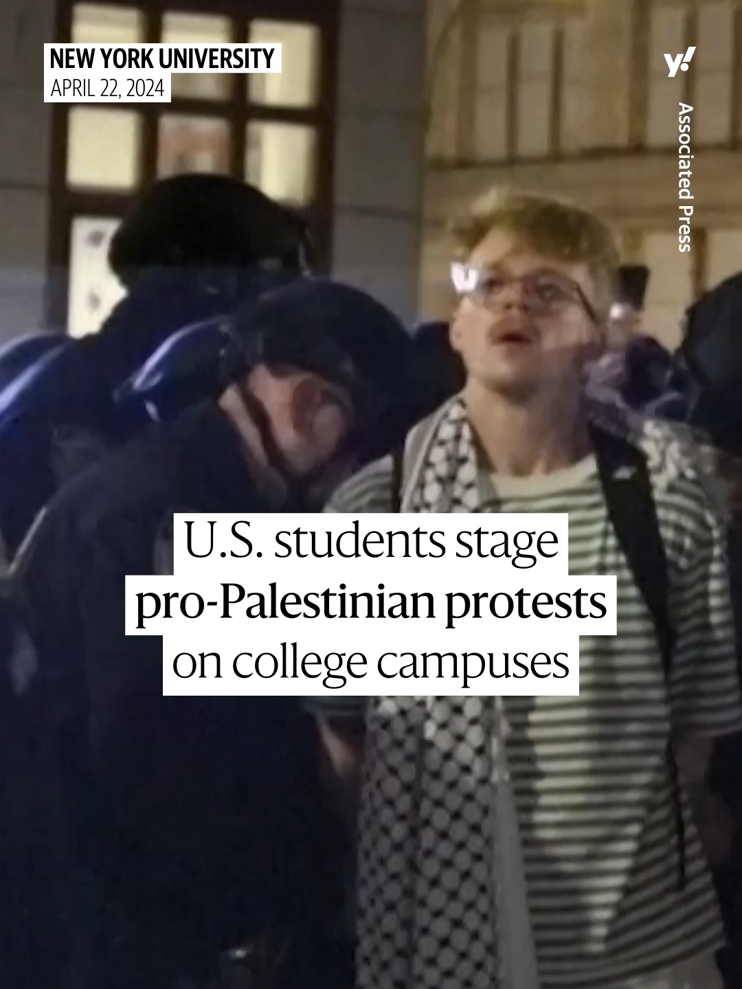 Tensions over the Israel-Hamas war continue to escalate, with police arresting hundreds of pro-Palestinian demonstrators at college campuses across the U.S. #news #collegetok #yale #nyu #newyork #palestine🇵🇸 #israel🇮🇱 #yahoonews