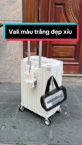 Về thêm mẫu vali SV15 màu trắng kem đẹp - bền - rẻ  cho mùa du lịch mùa hè này #sunny #hanhlykygui #valisize24 