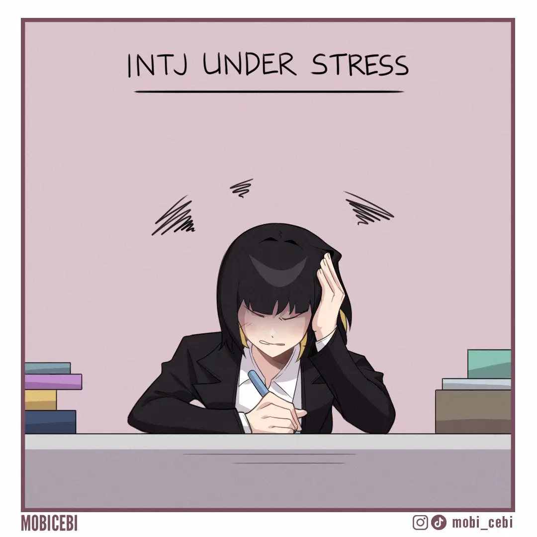 FUN FACT! When INTJs are under severe stress, they would turn into their Shadow Mode, acting like an unhealthy ENTP. Vice versa for ENTPs, they would turn to act like an unhealthy INTJ. They are literally the same person...except they are not as well. #mobicebi #mbti #intj #entp #webcomic #comicstrip 