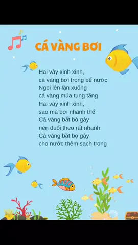 Cá vàng bơi Bố mẹ nghe nhạc cùng con nhé #duaxanhh #xuhuong #thotapnoitapdoc #thomamnon #thothaigiao #nhacthaigiao 