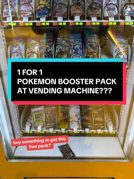 would you buy something to get this free pack? 🧐 #pokemon #tcg #pokemoncards #booster #pack #free #vendingmachine #fyp #fypシ #foryou #foryoupage 