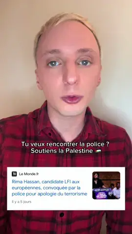 Tu veux être convoqué chez la police ? Il suffit de soutenir la Palestine. 🇵🇸