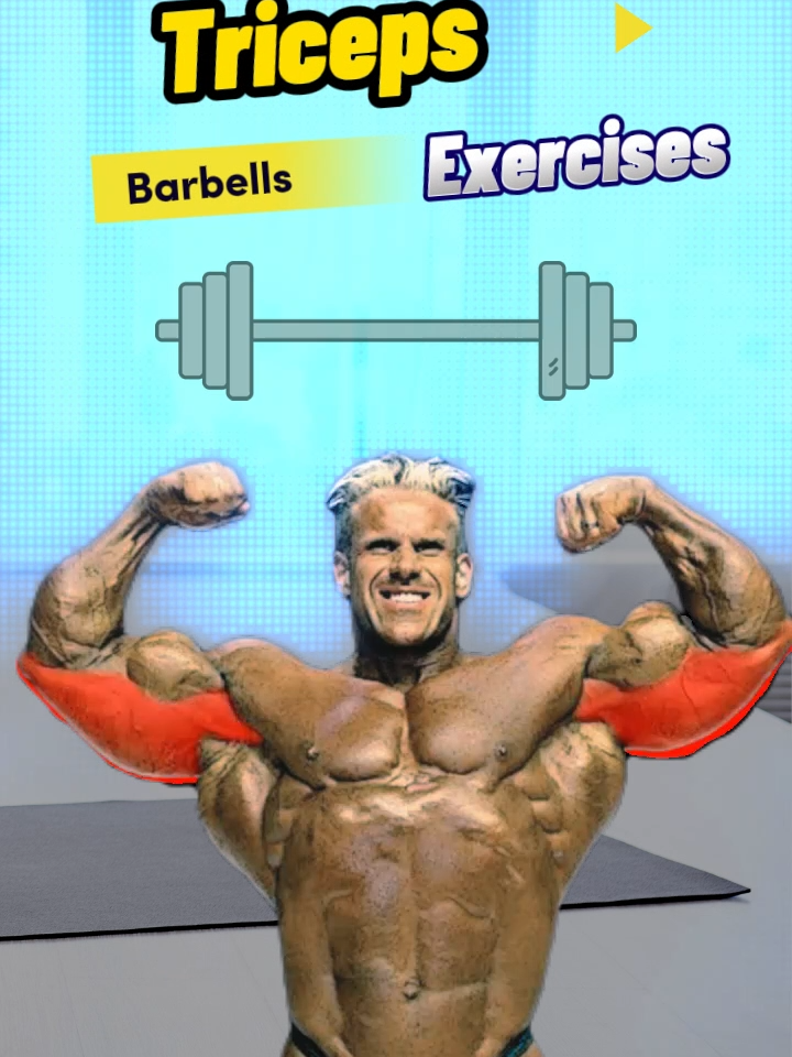 Barbell only triceps exercise #Fitness #workout