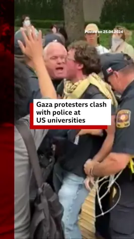 Pro-Palestinian protesters clashed with police at several US universities, with state troopers moving crowds at the University of Texas, and arrests taking place at the University of Southern California. #US #UoSC #USUniversities #Austin #Texas #USC #California #UniversityOfSouthernCalifornia #UniversityOfTexas #ColombiaUniversity #Yale #YaleUniversity #NYU #NewYorkUniversity #Gaza #Israel #BBCNews