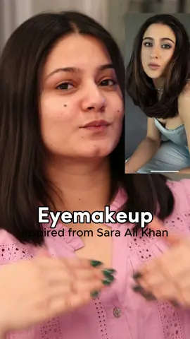 Recreating Sara Ali Khan’s Eye Makeup ✨ #saraalikhan #makeuptutorial #makeupreel #silvereyes 