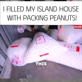 I filled my Island house with packing Peanuts! #fyp #challenge #amazing #foryou 