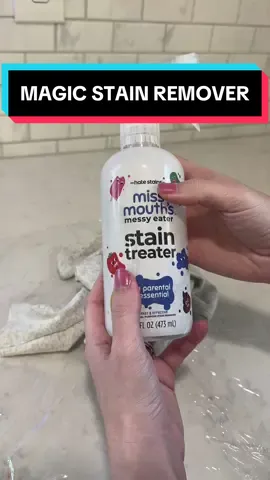 Im actually so impressed, should we do red wine next? 😅🍷 #stain #kid #kids #dirty #clean #cleaning #CleanTok #messy #spray #stainspray #spill #juice #toddler #toddlersoftiktok #wine #wellness #mothersday 
