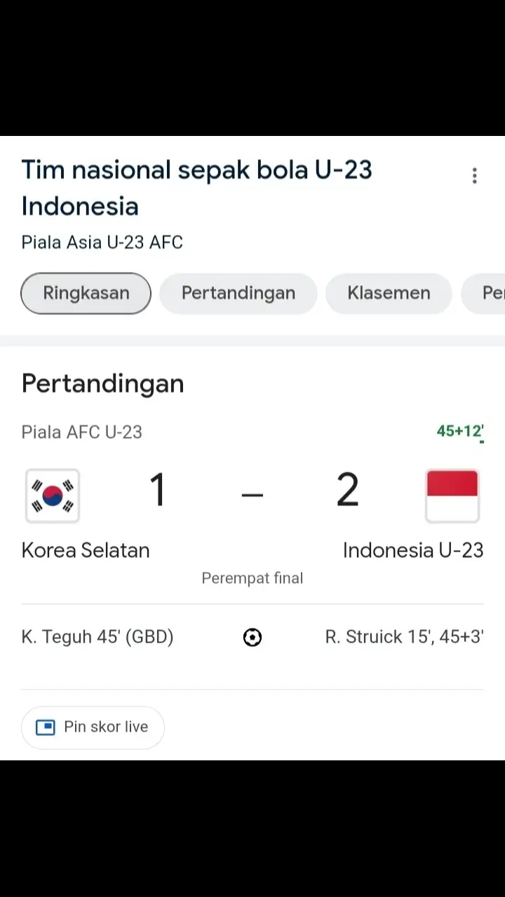 indonesia sementara unggul atas korea melalui gol rafael struick gimana tanggapan kalian? #indonesiavskorea #afcasiancup #fyp 