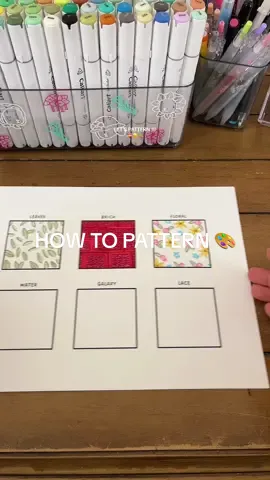 9 out of 16 complete! 🎨 leaves, brick, floral! 🌿🧱💐 #coloring #color #colorwithme #coloringtutorial #howto #howtocolor #markers #alcoholmarkers #coloringpatterns 