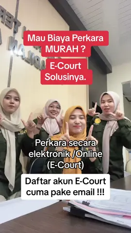 Perkara Elektronik (E-Court) Mahkamah Agung adalah Layanan Pendaftaran Perkara Online, Pembayaran Online dan Pemanggilan Online juga Persidangan yang dilakukan secara Elektronik. Biaya murah, mudah dan cepat. Info lebih lanjut hubungi Pengadilan Agama terdekat. #EcourtMahkamahAgung #pengadilanagama #perkaraonline #sidangonline #biayaperkara #isbatnikah #cerai #dispensasinikah #hartagonogini 