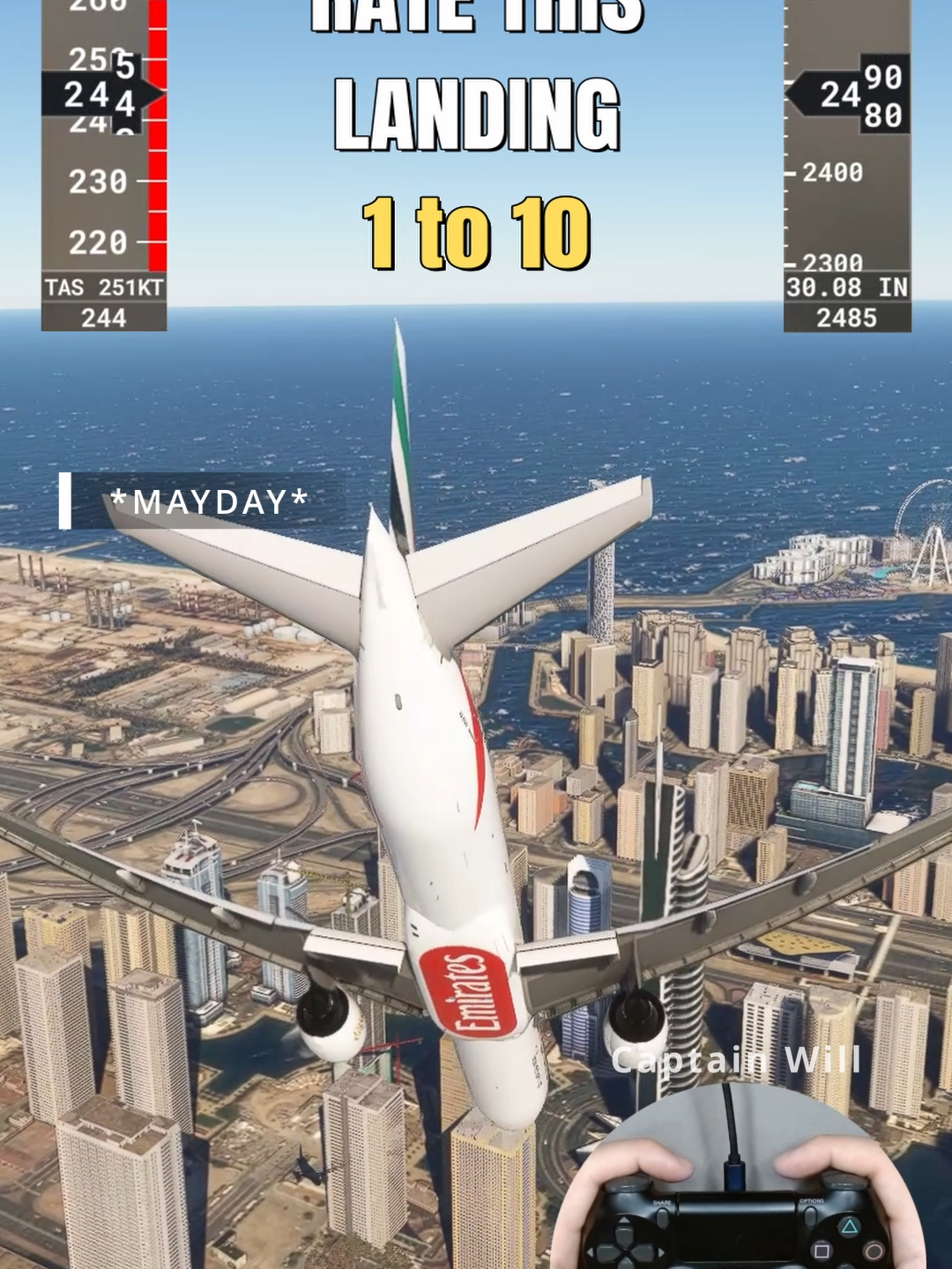 Pilot Attempts Crazy Emergency Landing at Skydive Dubai in 777 - Microsoft Flight Simulator 2020 #msfs2020 #flightsimulator #flightsim #landing #aviation  #boeing #boeing777 #777 #dubai #captain