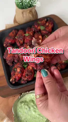Tandoori chicken wings - BBQ , Oven or Grill  As barbecue season approaches, enjoy the smoky goodness of these tandoori chicken wings, perfect for any grilling occasion.  Whether you’re a spice lover or just craving some finger-licking recipe, these wings will hit the spot. Every bite is a taste sensation that’ll leave you craving more. Ingredients: * 1 kg Chicken wings (flat or niblets) * 1/2 inch Ginger * 3 cloves Garlic * 3 Green chillies * Juice of 1 lemon or 3 tbsp * 3 tbsp Oil * 1 tsp Red chilli powder * 1 tsp Kashmiri chilli powder * 1 tsp Coriander powder * 1 tsp Salt * 1/2 tsp Black pepper powder * 1 tbsp Vinegar * 1 tbsp Red crushed chilli * 1 tbsp Tomato paste * 2 tbsp butter  Instructions: 1. Wash, clean, and dry the chicken wings with a paper towel. 2. Mix all the marinade ingredients and marinate the chicken for a minimum of 2 hours or, for the best taste, marinate overnight. 3. Save 2 tbsp of the marinade mixture to brush on the wings while baking. 4. Preheat the oven, then lay all the chicken wings on a wire rack and bake for 20 minutes on gas mark 7. Flip them and brush with the leftover marinade mixture. 5. Bake for an additional 15-20 minutes on gas mark 7 (Fan 200 °C) until crispy and cooked. Once cooked, melt 2 tbsp of butter and brush the wings to give them shine and it makes the wings moist.  6. For an authentic charcoal flavour, heat charcoal and pour some oil over it to infuse the wings with that signature barbecue fragrance. They’ll taste just like they came straight from the charcoal grill! Serve hot and enjoy the smoky, spicy goodness of these tandoori chicken wings at your next barbecue ! - - - - - - #bbq #chicken #tandoori #tandooriwings #tandoorichickenrecipe #grill #airfryer #bbq #chickenwings #crispychicken #homemade #Recipe #chickenrecipe #quickrecipes #easy #tasty #tiktokrecipe 