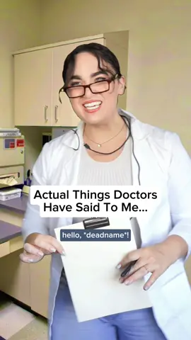 ✨Actual Things Doctors Have Said To Me✨ Reports have shown that nearly half of Trans people have been mistreated by medical providers. Unfortunately, my experiences aren't unique... and this video only skims the surface. I am grateful to have found a doctor who is Trans. Since l've been in their care, my experience has been incredibly positive. We deserve to feel safe in these spaces.💕 #trans