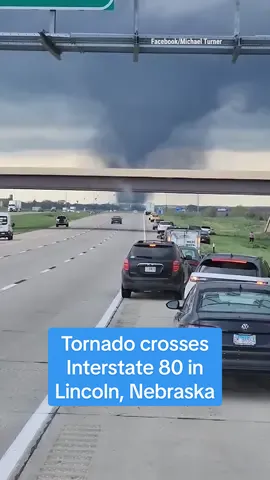 Watch the moment a tornado moved across Interstate 80 in Lincoln, Nebraska, Friday afternoon.  #weatherchannel #tornado #nebraska #lincoln #weatherreport #weather #tornadowarning #tornadoes #severeweather #severe #video #fyp 