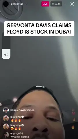 Gervonta Tank Davis claims Floyd Mayweather is stuck in Dubai. #tank #gervontatankdavis #gervontadavis #floyd #floydmayweather #dubai #boxing #live #fyp 