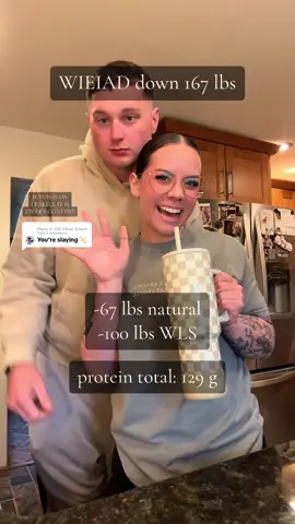 Replying to @CSE Clean Simple Eats WIEIAD down 167!!!! lbs :-) finally broke an almost 2 month long stall and lost 2 lbs. don’t ask me how i did it cuz I DON’T KNOW lol 🤣 but that makes an even 100 lbs lost since surgery so that’s pretty cool! #wieiad #wieiadrealistic #whatieatinaday #fdoe #highprotein #mealprep #healthyrecipes #skinnymixes @Skinny Mixes #cleansimpleeats #csepartner @Clean Simple Eats @Bones Coffee Company @Jake | Fitness & Weight Loss #chipotlehacks #bariatric #wls #vsg #gastricsleeve #gastricbypass #weightloss #fitnessjourney 